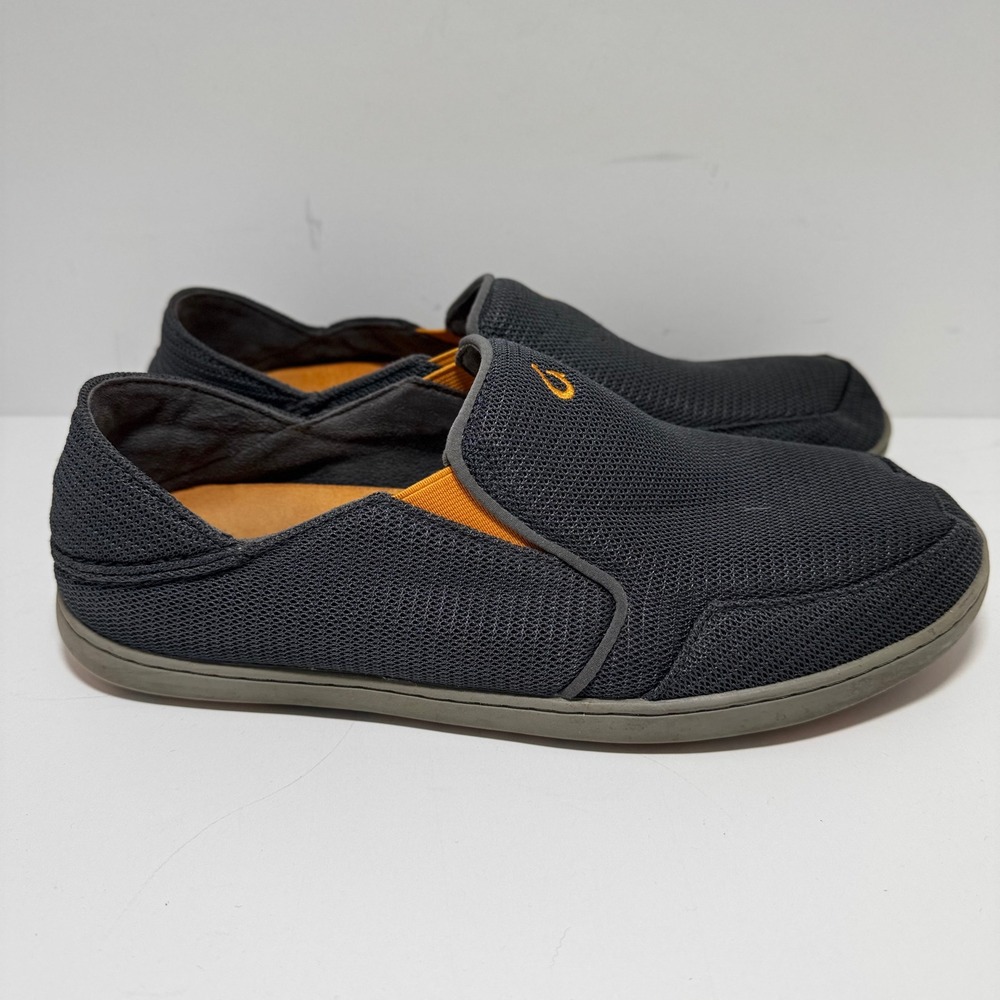 OluKai Nohea Mesh Mens Slip On Shoes Charcoal Gray Orange 10188-4242 Size 10 - Picture 2 of 8
